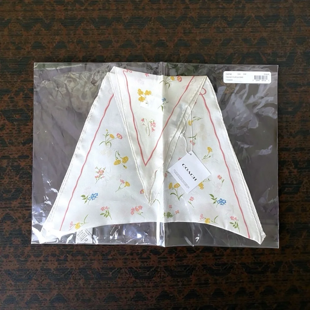 Coach Diamond Floral Print Scarf - Picture 1 of 3